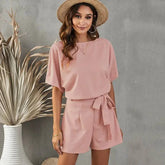 Stylish Short-Sleeved Summer Women’s Jumpsuit for Comfortable Fashion - Himpall